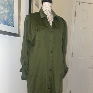 OLIVE GREEN LIKE NEW TUNIC WOMENS LARGE
